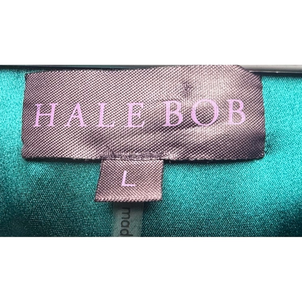 Hale Bob Velvet Burnout Teal Boho Blouse L Luxe Festival Silk Floral 2INT2981 - Picture 5 of 6